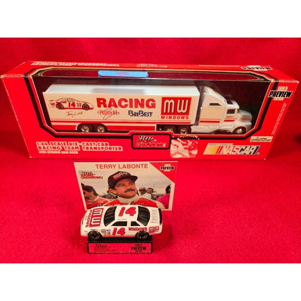 TERRY LABONTE NASCAR‎ #14 TRANSPORTER BUNDLE w/MATCHING STOCKCAR & PLAYER CARD